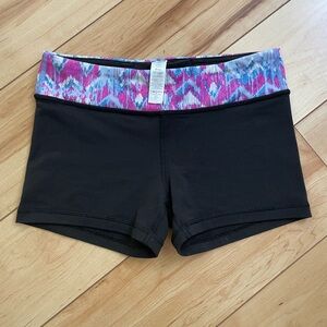 Ivivva Black Athletic Shorts with Colorful Waistband